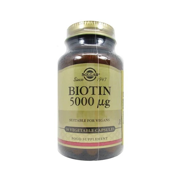 Solgar Biotin 5000μg 50 Bitkisel Kapsül ürün görseli 1