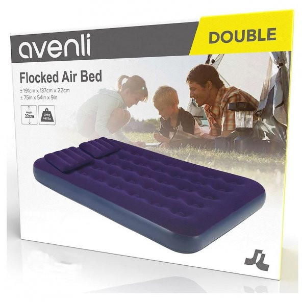 Avenli Floked AirBed Çift Kişilik 191cm*137cm*22cm ürün görseli 1