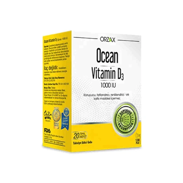 Ocean Vitamin D3 1000IU Sprey 20ml ürün görseli 1