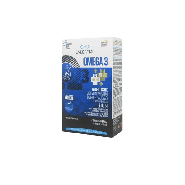 Zade Vital Premium Omega3 Balık Yağı 45 Kapsül ürün görseli 1