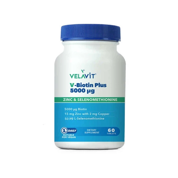 Velavit V-Biotin Plus 5000ug 60 Tablet ürün görseli 1