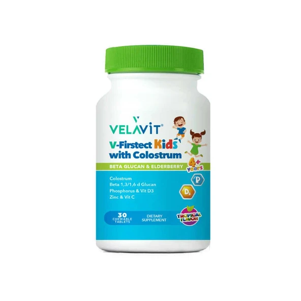Velavit V-Firstect Kids With Colostrum 30 Çiğneme Tableti ürün görseli 1