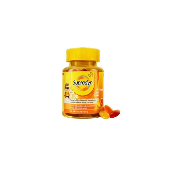 Supradyn Kids 9 Vitamin + İyot Çinko 60 Çiğnenebilir Tablet ürün görseli 1