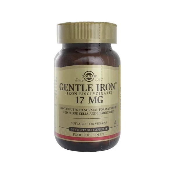 Solgar Gentle Iron 17 mg Demir İçeren Takviye Edici Gıda 90 Kapsül ürün görseli 1