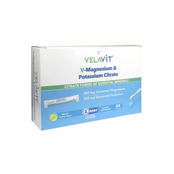 Velavit V-Magnesium & Potassium Citrate 20 Toz Poşet ürün görseli 1
