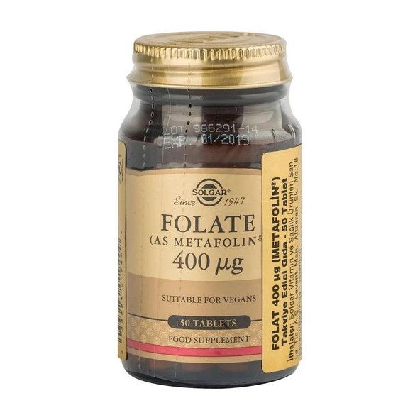 Solgar Folate 400mcg 50 Tablet ürün görseli 1