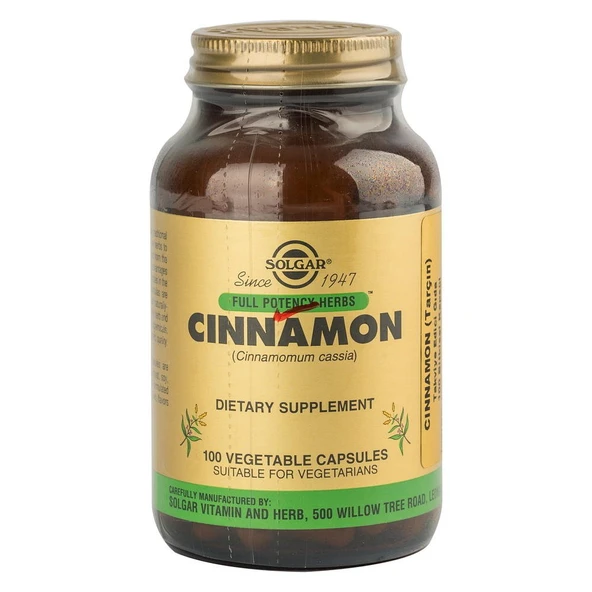 Solgar Cinnamon 100 Kapsül ürün görseli 1