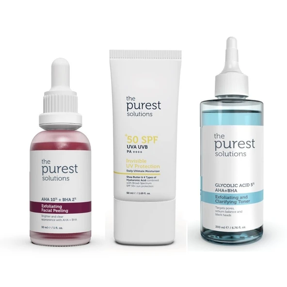 The Purest Solutions Siyah Nokta Karşıtı ve Gözenek Sıkılaştırmaya Yardımcı Güneş Koruyucu Set ürün görseli 1