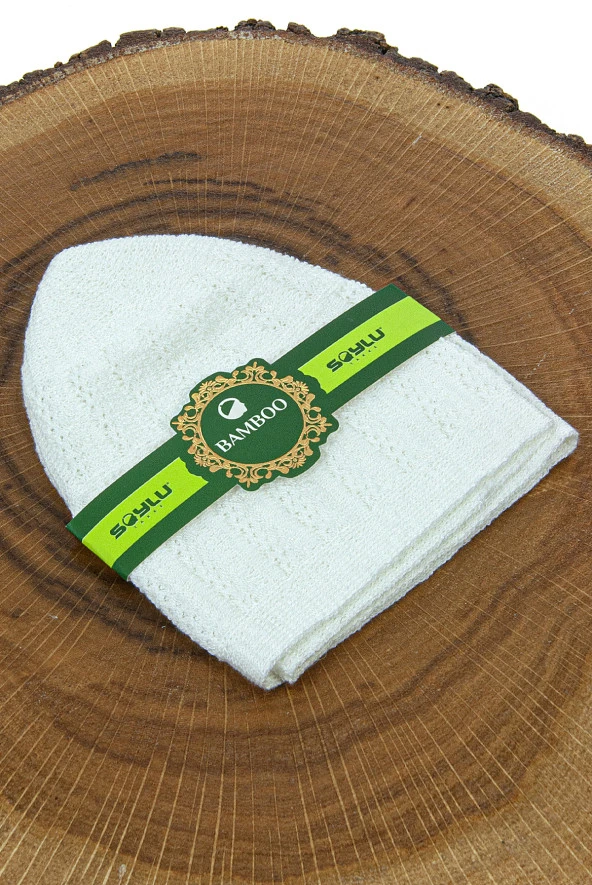 Bambu Namaz Takkesi - Beyaz - Resim 7