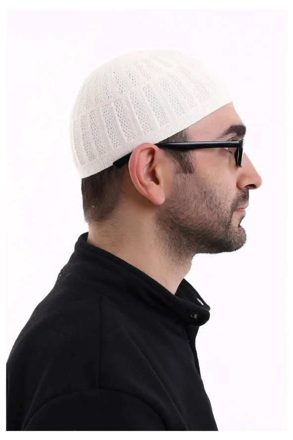 Bambu Namaz Takkesi - Beyaz - Resim 4