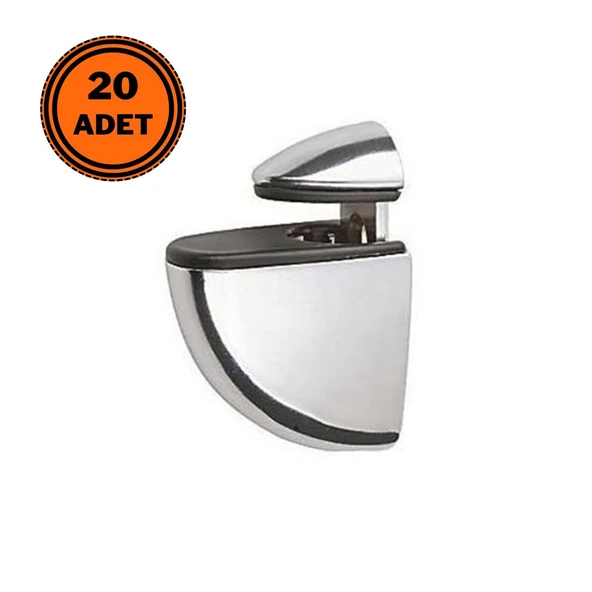 20 Adet Pelikan Cam Raf Tutucu Etejer Parlak Krom Metal Kırılmaz ürün görseli 1