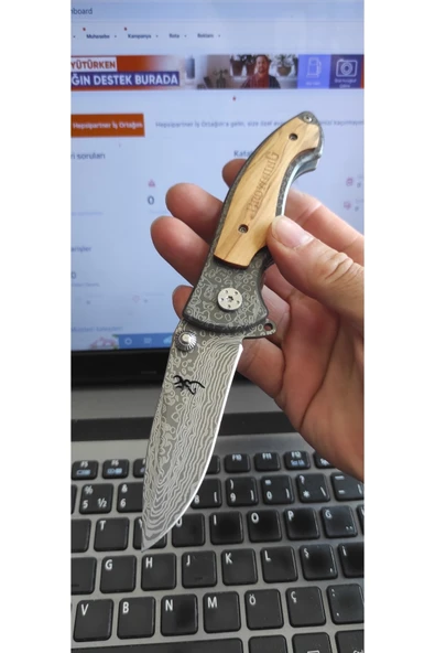 Browning Damascus Görünümlü Çakı - Resim 3