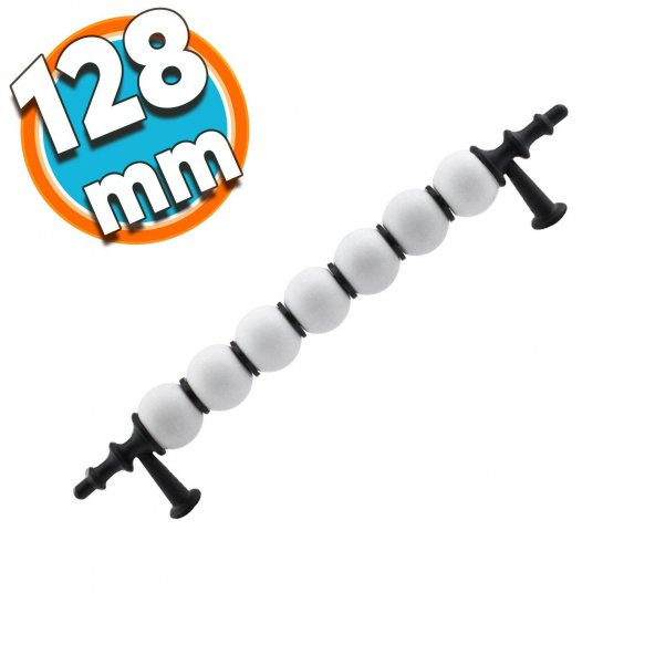 Mobilya Mutfak Banyo Dolabı Çekmece Dolap Kapak Kulpu Kulbu Siyah Beyaz 128 mm Polimer Kulp ürün görseli 1
