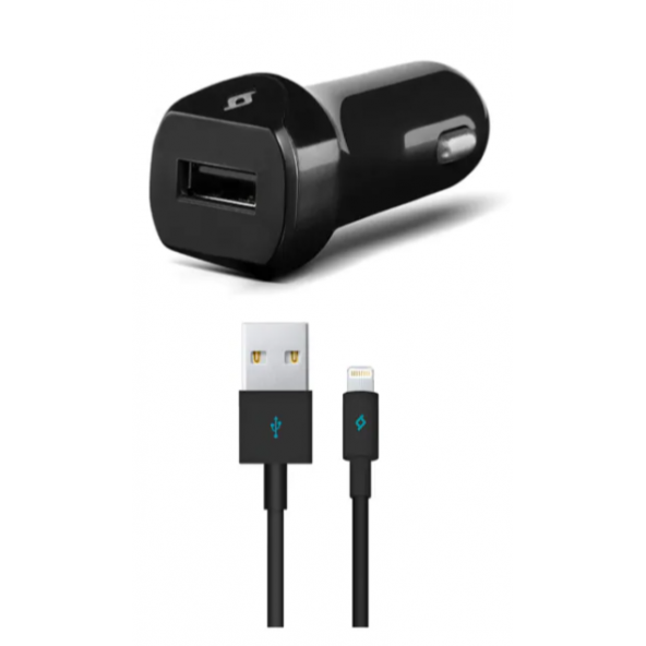 Ttec Speedcharger Araç Şarj Aleti 2.1A Lightning Kablolu Siyah ürün görseli 1