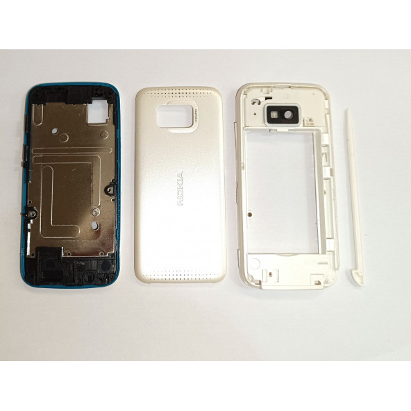 Nokia 5530 Full Kasa Kapak Tuş Takımı 5530 Uyumlu Beyaz  Renk Orta Kasa Ön Kapak Arka Kapak ürün görseli 1
