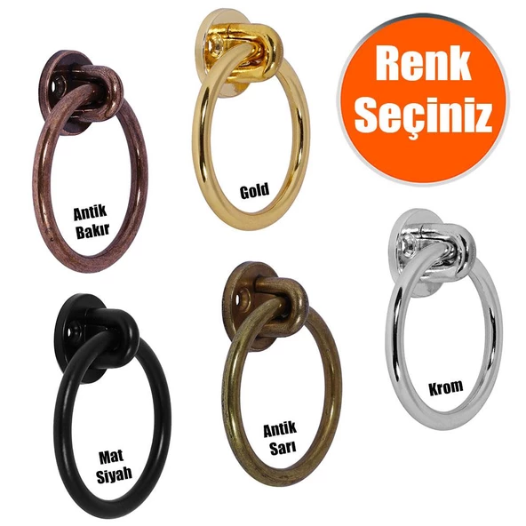 Caliber Sarkaç Mobilya Dolap Kapak Çekmece Kulpu Kulbu Metal Halka Kulp ürün görseli 1