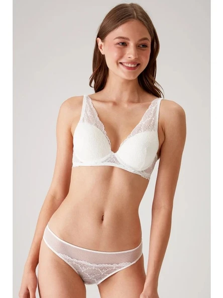 Pierre Cardin Dolgulu Bralet Sütyen Takım Ekru ürün görseli 1