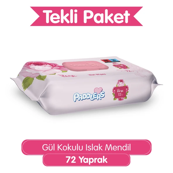 Paddlers Gül Kokulu 72'li Islak Mendil ürün görseli 1