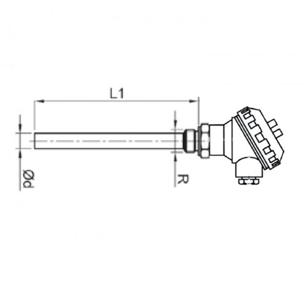 Kafalı Tip J (Fe-Const) Termokupl 8x400mm - Resim 2