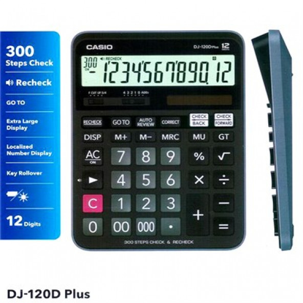 Casio DJ-120D Plus 12 Haneli Masaüstü Hesap Makinesi ürün görseli 1