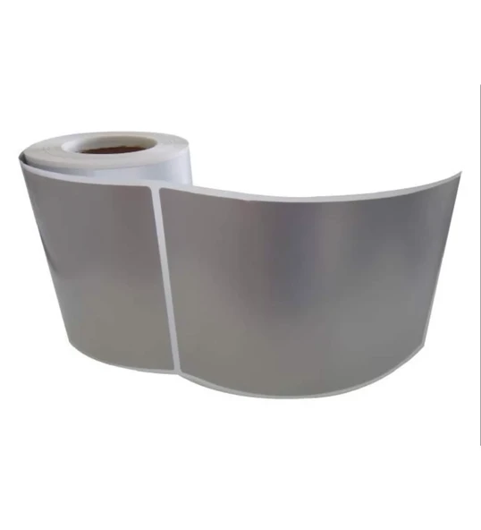 300'lü Sarım Tekli Silver Mat Barkod Etiketi 100 x 100 ürün görseli 1