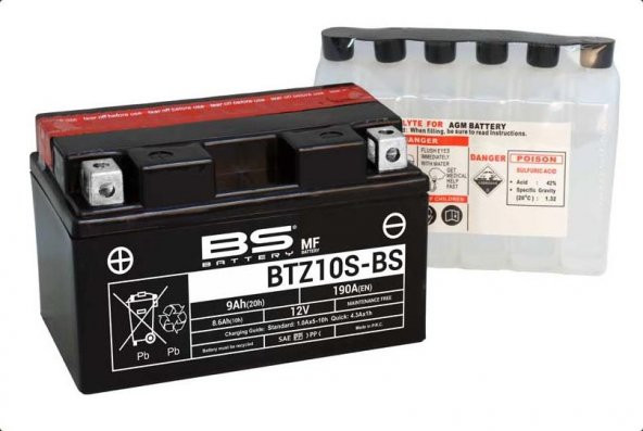 Bs Btz10s-Bs 2003-2020 Honda CBR 600 RR Uyumlu Akü Sulu Akü ürün görseli 1