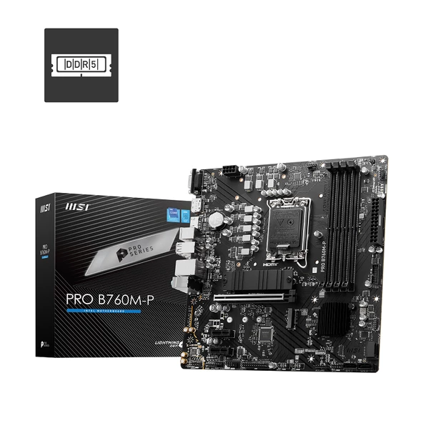 MSI PRO B760M-P DDR5 6800MHz(OC) M.2 HDMI mATX 1700p ürün görseli 1