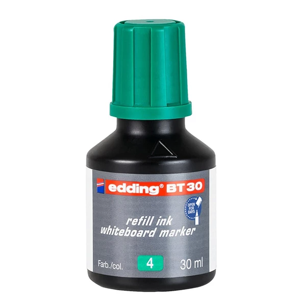 Edding Silinebilir Beyaz Tahta Kalemi Mürekkebi YEŞİL 30ml Edding Flipchart Kalemi Mürekkebi Edding Mürekkep ürün görseli 1
