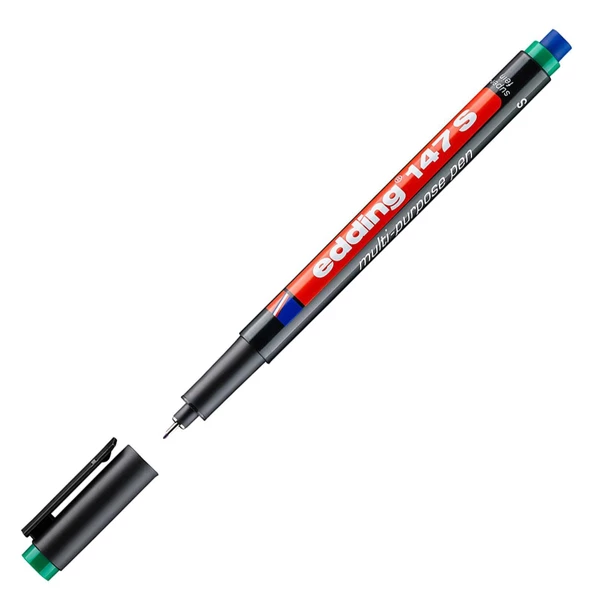 Edding Silgili Asetat Kalemi CD Kalemi Çok Amaçlı Silinmez Kalem Permanent Marker YEŞİL Edding 147S ürün görseli 1