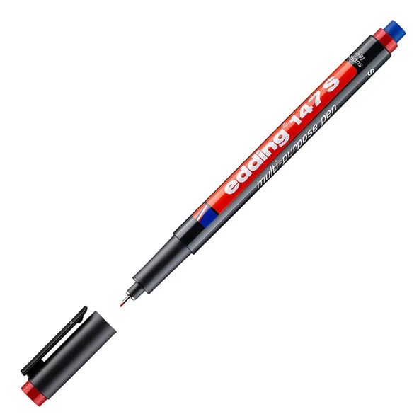 Edding Silgili Asetat Kalemi CD Kalemi Çok Amaçlı Silinmez Kalem Permanent Marker KIRMIZI Edding 147S ürün görseli 1