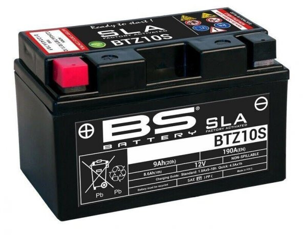 Bs Btz10s Sla 2000-2001 Honda CBR 929 RR Uyumlu Akü Jel Akü ürün görseli 1