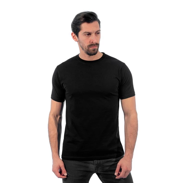 Sıfır Yaka Tişört, Siyah -112E450- Bisiklet Yaka Tshirt, T-shirt ürün görseli 1