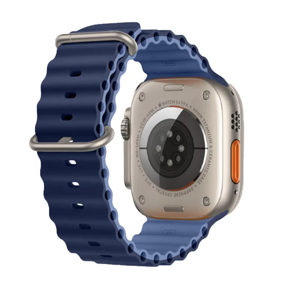 E2M APPLE WATCH 38-40-41MM KRD-28 OCEAN ÇİFT RENKLİ LACİVERT KORDON ürün görseli 1