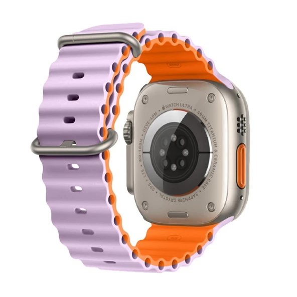 E2M APPLE WATCH 38-40-41MM KRD-28 OCEAN ÇİFT RENKLİ LİLA KORDON ürün görseli 1