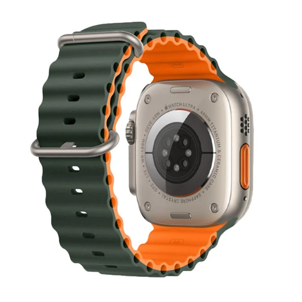 E2M APPLE WATCH 42-44-45-49MM KRD-28 OCEAN ÇİFT RENKLİ HAKİ KORDON ürün görseli 1