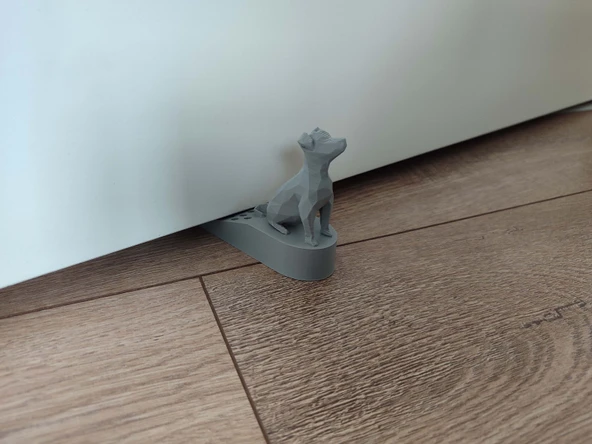 Sevimli Köpek Kapı Stoperi Gri - Resim 4