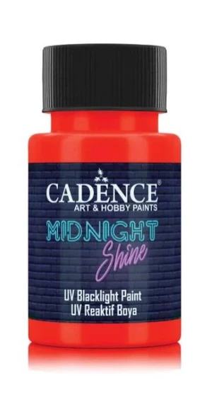 MIDNIGHT SHINE UV REAKTIF BOYA MS- 05 TURUNCU KIRMIZI 50 ML ürün görseli 1