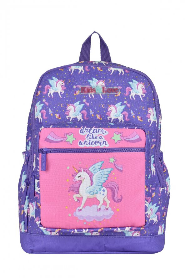 Elatae Çok Gözlü Su Geçirmez Nano Kumaş Unicorn Desenli İlkokul Çantası L5117 ürün görseli 1