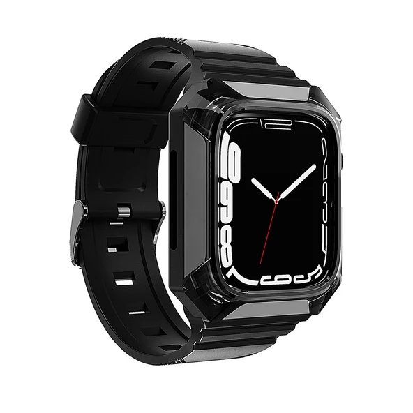 Apple Watch 38mm Zore KRD-88 Sert PC Kasa Koruyuculu Silikon Kordon ürün görseli 1