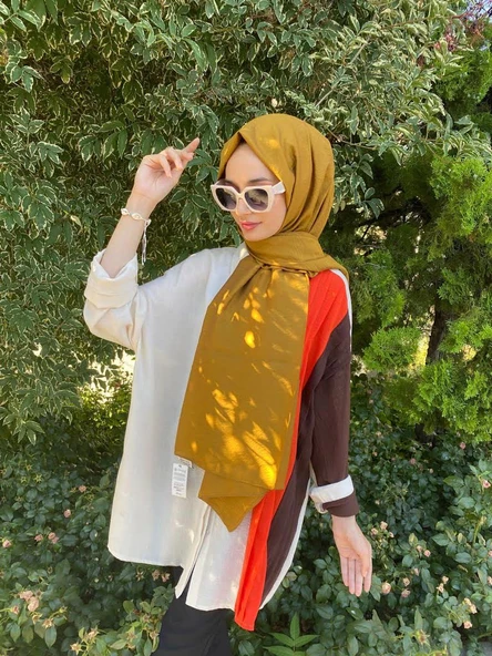 Siyane Scarf Kendinden Kırışık Kumaş Tek Renk Jazz Şal 00516  TÜTÜN RENGİ
TÜTÜN RENGİ ürün görseli 1
