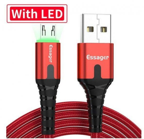Essager 2.4A Mikro Usb Ledli Kablo 200Cm ürün görseli 1