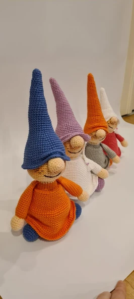 Uykucu Cüceler Takımı Amigurumi Organik Oyuncak ürün görseli 1