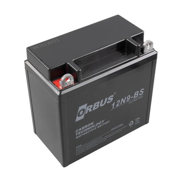 Orbus 12n9-Bs 12 V 9 Ah Asit İçinde Karbon Motosiklet Aküsü ürün görseli 1