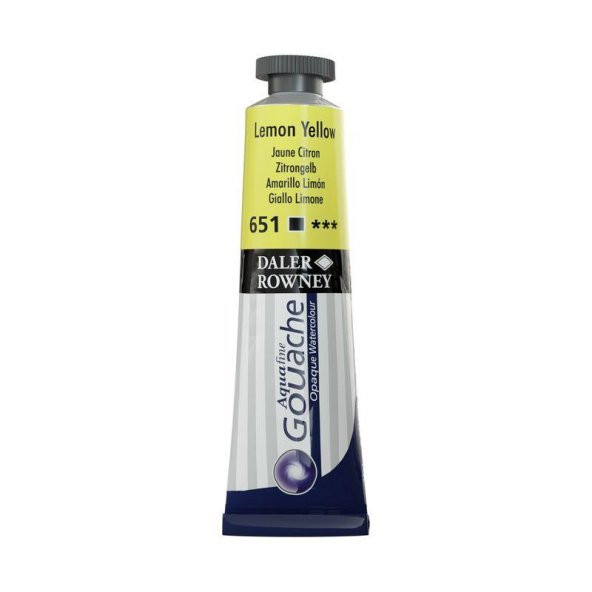 Daler Rowney Aquafine Guaj Boya Tüp 15ml Lemon Yellow 651 ürün görseli 1