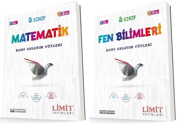 Limit 8. Sınıf Matematik + Fen Bilimleri Konu Föyleri Seti 2 Kitap ürün görseli 1