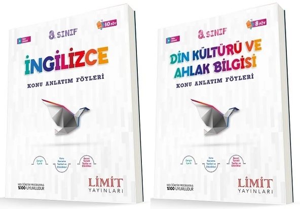 Limit 8. Sınıf İngilizce + Din Konu Föyleri Seti 2 Kitap ürün görseli 1