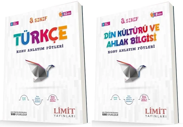 Limit 8. Sınıf Türkçe + Din Konu Föyleri Seti 2 Kitap ürün görseli 1