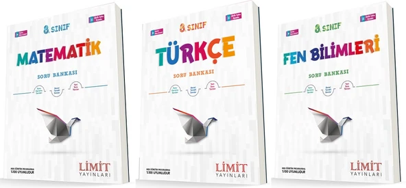 Limit 8. Sınıf Matematik + Türkçe + Fen Soru Seti 3 Kitap ürün görseli 1