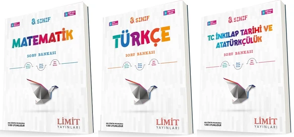 Limit 8. Sınıf Matematik + Türkçe + İnkılap Soru Seti 3 Kitap ürün görseli 1