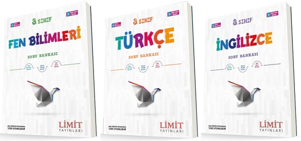 Limit 8. Sınıf Fen + Türkçe + İngilizce Soru Seti 3 Kitap ürün görseli 1